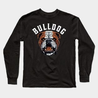 BullDog Dog Love Retro Texture Long Sleeve T-Shirt